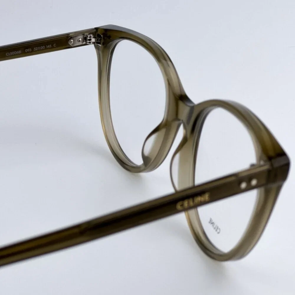 Celine CL50068I 093 CELINE THIN BRAND NEW Eyeglasses Transparent Khaki Women